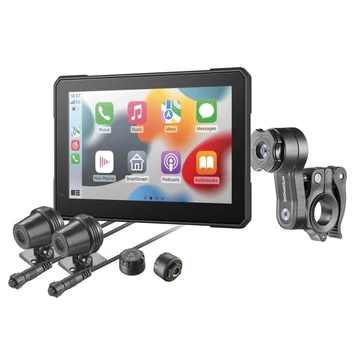 Interphone SYNC 70 motorkerékpár multimédia (Apple CarPlay, Android Auto, első/hátsó kamera, TPMS) 7″