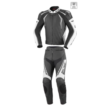 Büse Silverstone Pro kétrészes női bőrruha fekete/fehér