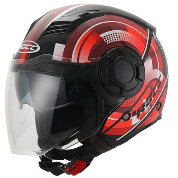 Rocc 285 nyitott sisak matt fekete/piros