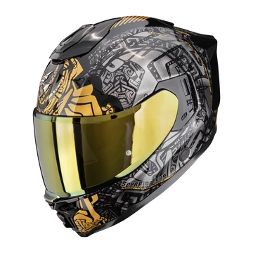 Scorpion Exo-1500 Air Apus Black-Grey-Gold zárt bukósisak