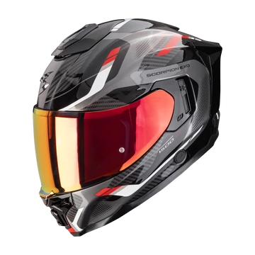 Scorpion Exo-1500 Air Sleek Black-Red zárt bukósisak L (59-60cm)