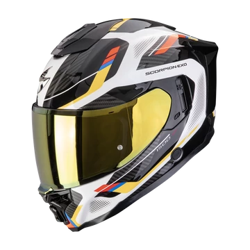 Scorpion Exo-1500 Air Sleek White-Blue-Yellow zárt bukósisak