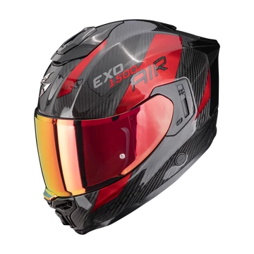 Scorpion Exo-1500 Carbon Air Platted Black-Red zárt bukósisak