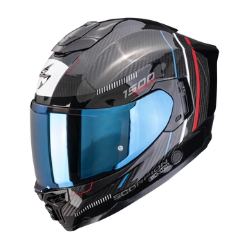 Scorpion Exo-1500 Carbon Air Zity Black-Red-Blue zárt bukósisak M (57-58cm)