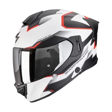 Scorpion Exo-530 Air Clip Matt White-Black-Red zárt bukósisak