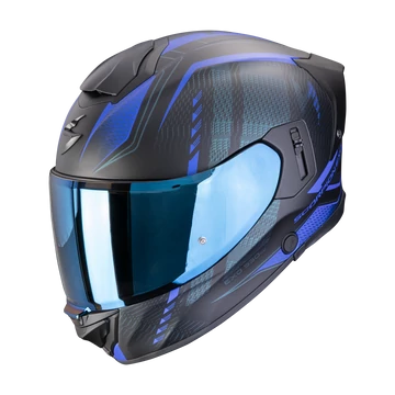 Scorpion Exo-530 Air Theras Matt Black-Blue zárt bukósisak