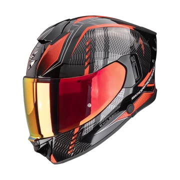 Scorpion Exo-530 Air Theras Metal Black-Red zárt bukósisak M (57-58cm)