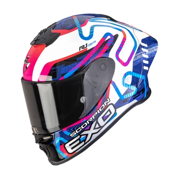 Scorpion Exo R1 EVO II Air Cornering White-Blue-Pink sportsisak