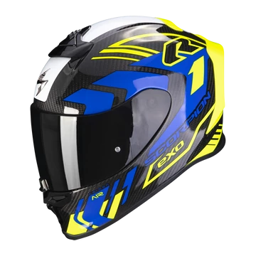 Scorpion Exo R1 EVO Carbon Supra Black-Neon-Yellow-Blue sportsisak XL (61-62cm)