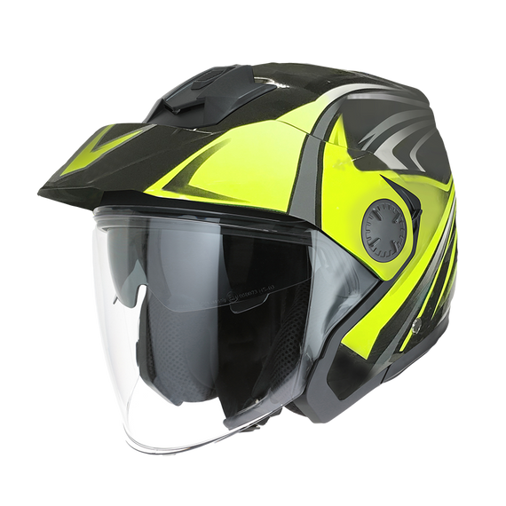Rocc 271 nyitott sisak fekete/neon M (57-58cm)