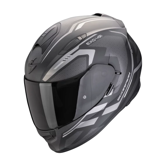 Scorpion Exo-491 Kripta Matt Black-Silver zárt bukósisak M (57-58 cm)