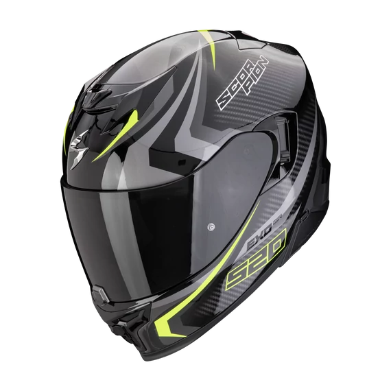 Scorpion Exo-520 EVO Air Terra Black-Silver-Neon Yellow zárt bukósisak S (55-56 cm)