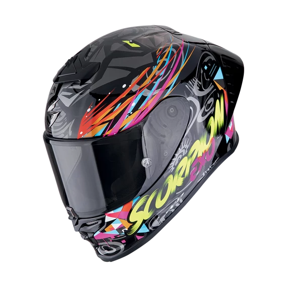 Scorpion Exo R1 EVO II Air Savage Black-Blue-Pink sportsisak XS (53-54cm)