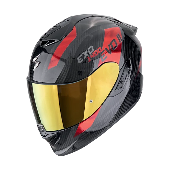 Scorpion Exo-1400 EVO II Carbon Platted Black-Red zárt bukósisak XS (53-54cm)