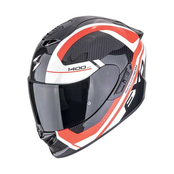 Scorpion Exo-1400 EVO II Carbon Enko Black-Red-White zárt bukósisak XXL (63-64cm)