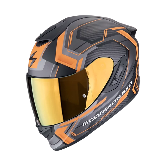 Scorpion Exo-1400 EVO II Air Linart Matt Black-Orange zárt bukósisak XS (53-54cm)