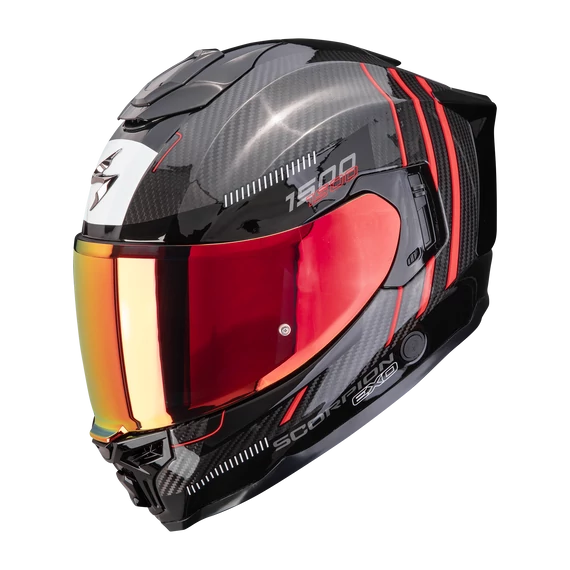 Scorpion Exo-1500 Carbon Air Zity Black-Red zárt bukósisak S (55-56cm)