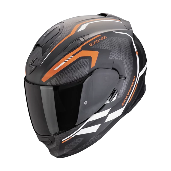 Scorpion Exo-491 Kripta Matt Black-Orange-White zárt bukósisak XS (53-54cm)